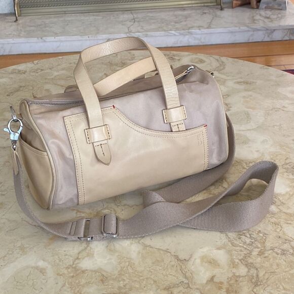 ED Ellen Degeneres Leather & Canvas Barrel Bag w/ Detachable Strap - Picture 3 of 16